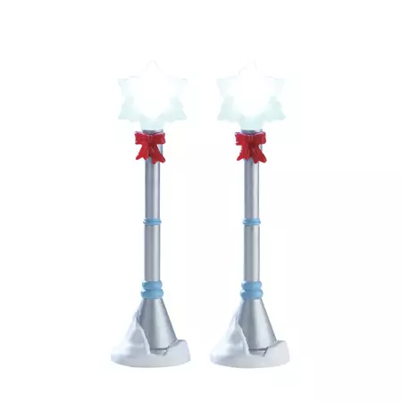 Lemax snowflake lamp post s/2 verlichte kerstdorp accessoire 2017