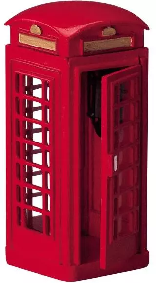 Lemax telephone booth kerstdorp accessoire 2004 - afbeelding 2