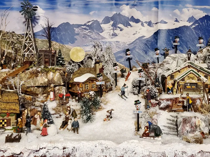 My Village achtergronddoek, tip voor het bouwen van je kerstdorp