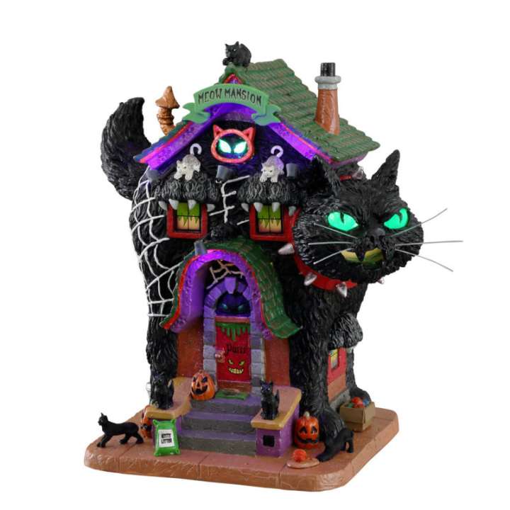Lemax Spooky Town Meow Mansion Halloween huisje