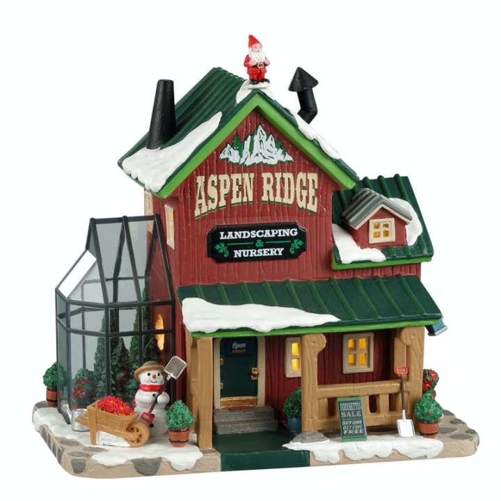 Lemax Vail Village Aspen Ridge Landscaping & Nursery kersthuisje 2022