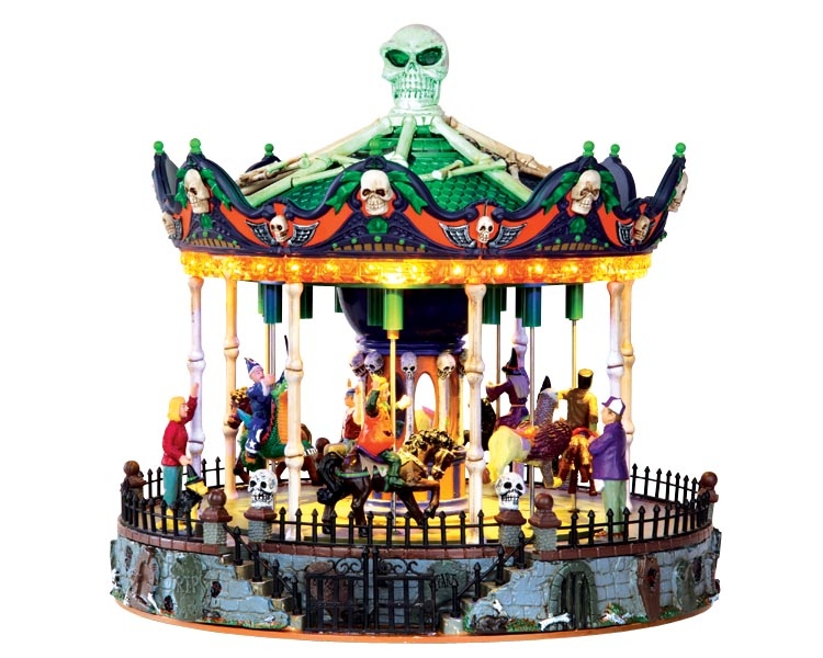 Lemax Scary Go Round draaimolen voor een mini Halloween dorp