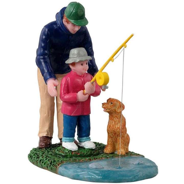 Lemax his first fishing lesson kerstdorp figuur nieuw in 2021