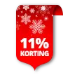 11% korting rood