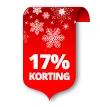 17% korting rood