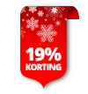 19% korting rood