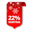 22% korting rood