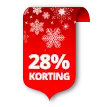 28% korting rood