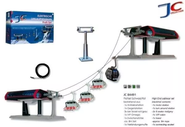 Jägerndorfer Kabelbaan prof. zwart/rood 1:32 - afbeelding 3