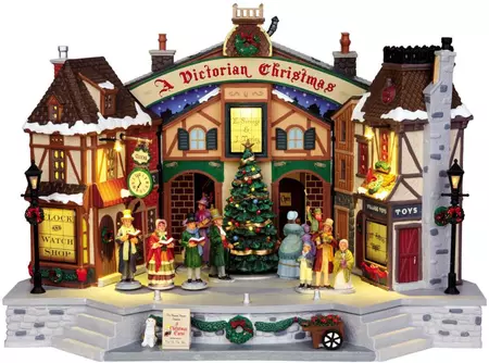 Lemax a christmas carol play bewegend kersthuisje Caddington Village 2014