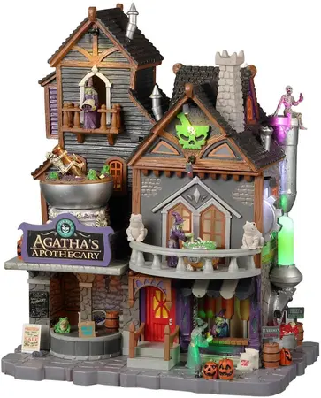 Lemax agatha's apothecary bewegend huisje Spooky Town 2022