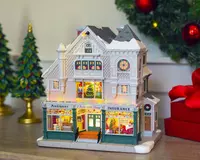 Lemax antique & gift shop verlicht kersthuisje Norman Rockwell 2023 - afbeelding 2