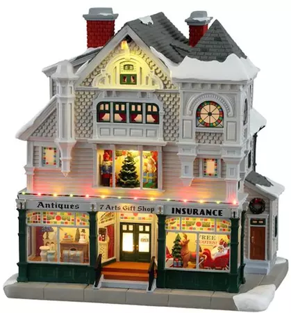 Lemax antique & gift shop verlicht kersthuisje Norman Rockwell 2023 - afbeelding 1