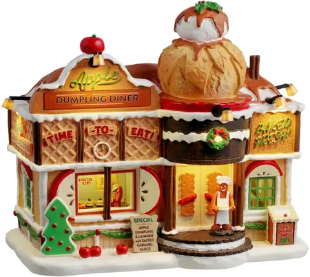 Lemax apple dumpling diner verlicht kersthuisje Sugar 'N' Spice 2025 - afbeelding 2