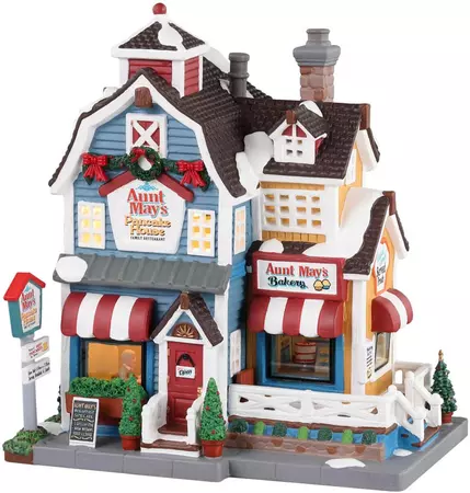Lemax aunt may's pancake house verlicht kersthuisje Harvest Crossing 2023 - afbeelding 1