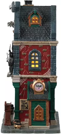 Lemax b.a. freyed clocksmith, b/o led verlicht huisje Spooky Town 2022 - afbeelding 3