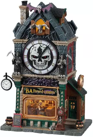 Lemax b.a. freyed clocksmith, b/o led verlicht huisje Spooky Town 2022 - afbeelding 1