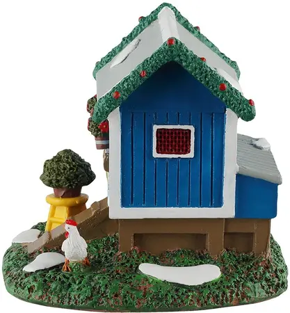 Lemax backyard chicken coop kerstdorp tafereel Caddington Village 2025 - afbeelding 4