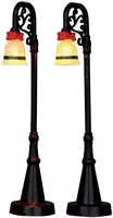 Lemax bell ornament lamp post s/2 verlichte straatlantaarn 2015