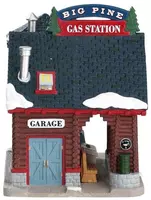 Lemax big pine gas station verlicht kersthuisje Vail Village 2017 - afbeelding 3