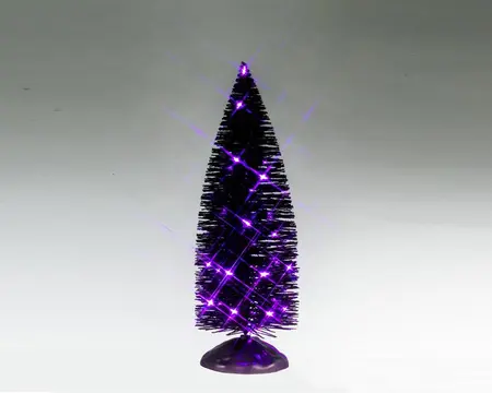 Lemax black bristle tree with purple lights verlichte boom Spooky Town 2025