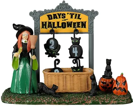 Lemax black cat countdown tafereel Spooky Town 2022 - afbeelding 5
