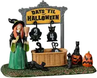 Lemax black cat countdown tafereel Spooky Town 2022 - afbeelding 1