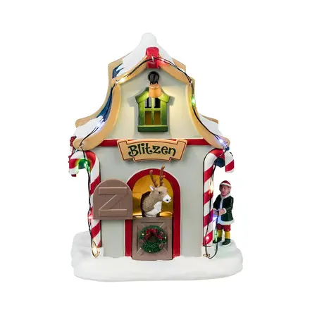 Lemax blitzen's den verlicht kerstdorp tafereel Santa's Wonderland 2024 - afbeelding 1