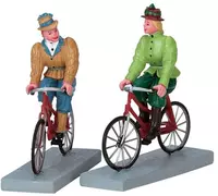 Lemax bloomers and bicycles s/2 kerstdorp figuur type 4 Caddington Village 2017