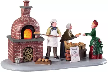 Lemax bread bakers verlicht kerstdorp tafereel Caddington Village 2019 - afbeelding 1