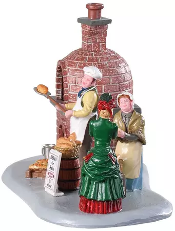 Lemax bread bakers verlicht kerstdorp tafereel Caddington Village 2019 - afbeelding 2