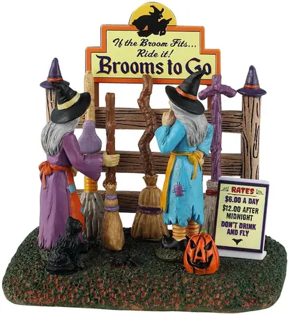 Lemax brooms to go tafereel Spooky Town 2024 - afbeelding 1