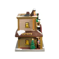 Lemax brown buffalo trading post verlicht kersthuisje Vail Village 2024 - afbeelding 2