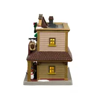 Lemax brown buffalo trading post verlicht kersthuisje Vail Village 2024 - afbeelding 3