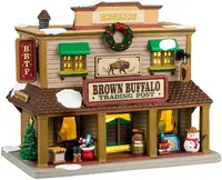 Lemax brown buffalo trading post verlicht kersthuisje Vail Village 2024 - afbeelding 1