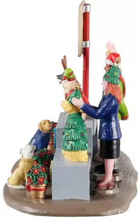 Lemax canine holiday sweater contest kerstdorp tafereel Caddington Village 2021 - afbeelding 3