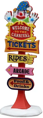 Lemax carnival welcome sign kerstdorp accessoire Carnival 2025