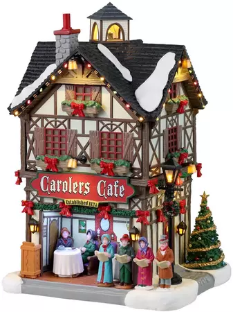 Lemax carolers cafe verlicht kersthuisje Caddington Village 2023