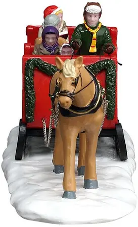 Lemax caroling sleigh ride kerstdorp tafereel Harvest Crossing 2026 - afbeelding 2