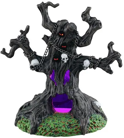 Lemax chained spooky tree verlicht tafereel Spooky Town 2025