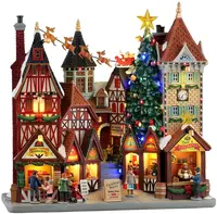 Lemax christkindl square verlichte facade Caddington Village 2026