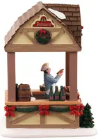 Lemax christmas market bratwurst verlicht kerstdorp tafereel Caddington Village 2022 - afbeelding 2