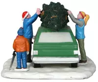 Lemax christmas tree transport kerstdorp tafereel Jukebox Junction 2014 - afbeelding 2