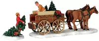 Lemax christmas tree wagon s/2 kerstdorp tafereel Caddington Village 2004 - afbeelding 1