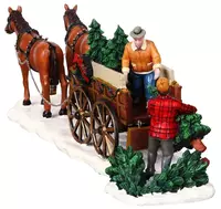 Lemax christmas tree wagon s/2 kerstdorp tafereel Caddington Village 2004 - afbeelding 4