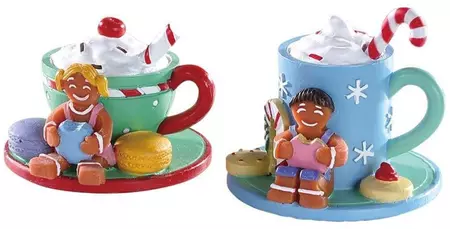 Lemax cocoa and cookies, set of 2 kerstdorp tafereel Sugar 'N' Spice 2019 - afbeelding 1