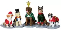 Lemax costumed canines s/5 kerstdorp figuur type 3 Plymouth Corners 2014