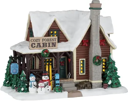 Lemax cozy forest cabin verlicht kersthuisje Vail Village 2026 - afbeelding 1