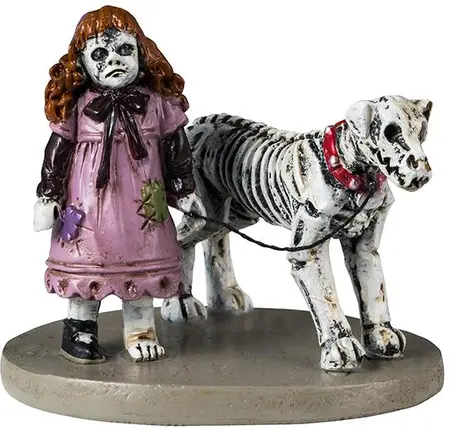 Lemax creepy doll & dog halloween figuur Spooky Town 2025