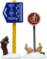 Lemax cross country ski sign kerstdorp accessoire Vail Village 2025 - afbeelding 2